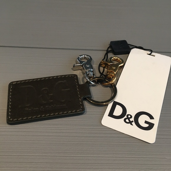 Dolce & Gabbana Other - Dolce & Gabbana D&G Keychain Olive Leather & Metal